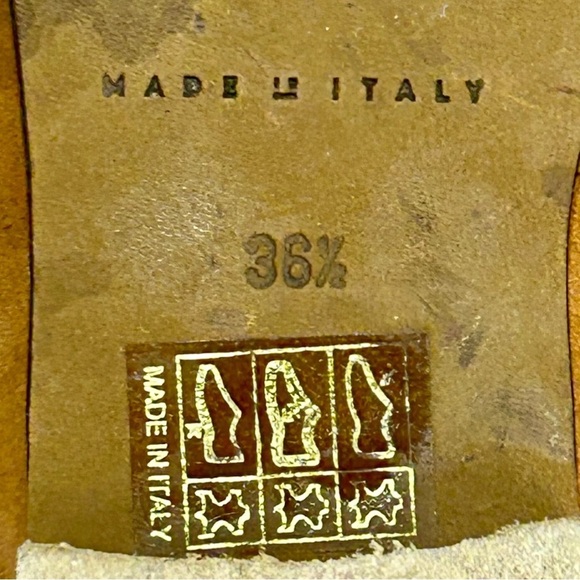 M.GEMI Suede Loafers Made in Italy – Mustard Yellow/Tan – Size 36.5 (US 6.5–7) - Picture 11 of 12